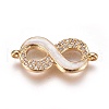 Brass Micro Pave Cubic Zirconia Links BSHE-F012-17A-G-1