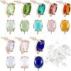 SUPERFINDINGS 16Pcs 8 Colors Brass Glass Stud Earring Findings DIY-FH0004-50-1