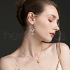 FIBLOOM 4 Pairs 4 Style 304 Stainless Steel Long Dangle Earrings EJEW-FI0002-55-6
