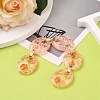 Handmade Crackle Acrylic Coffee Bean Chains AJEW-JB00836-01-3