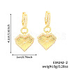 Elegant Brass Clear Cubic Zirconia Heart Hoop Earrings QB5366-2-3