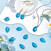 SOFPLATE 40Pcs Faceted Teardrop Glass Pendants GLAA-SP0001-11D-4