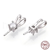 Rhodium Plated 925 Sterling Silver Micro Pave Cubic Zirconia Peg Bails STER-T004-27P-5