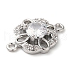 Brass Pave Clear Cubic Zirconia Connector Charms X-KK-G503-32P-2