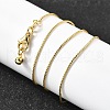 1MM Brass Wheat Chain Adjustable Slider Necklaces NJEW-M108-21G-5