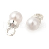 Brass ABS Imitation Pearl Pendants KK-B121-01S-2