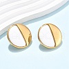 Flat Round 304 Stainless Steel Stud Earrings EJEW-C142-04G-02-3