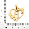 Ion Plating(IP) 201 Stainless Steel Pendants STAS-N103-183G-B-3