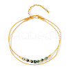 Bohemian Style Double Chain Brass Bead Semi-Precious Gemstone Bracelets LO3737-5
