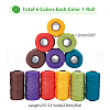 WADORN 6 Roll 6 Colors 3-Ply Polypropylene Fiber Ice Silk Hand Knitting Light Body Yarn OCOR-WR0001-41-2