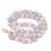 Natural Amethyst & Aquamarine & Madagascar Rose Quartz Beads Strands G-G271-D01-6x8mm-3