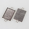 Tibetan Style Alloy Cabochon Connector Settings X-TIBEP-N004-01AS-2