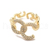 Brass Micro Pave Cubic Zirconia Open Cuff Rings RJEW-R146-17C-G-3