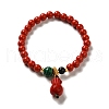 6mm Round Cinnabar Mala Stretch Bracelets BJEW-B080-28A-01-1