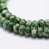 Natural Green Spot Jasper Beads Strands G-G665-13-6x4mm-2