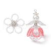 2Pcs 2 Styles Glass Seed Bead Pendants PALLOY-MZ00710-04-1