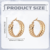 1Pair 201 Stainless Steel Leaf Wrap Hoop Earrings with 304 Stainless Steel Pin for Women EJEW-LP0011-01-2