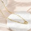 Brass Ring Link Paperclip Chain Necklaces X-NJEW-A042-05G-1
