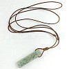 Natural Green Aventurine Rectangle Pendant Necklaces FS-WGC5719-09-2