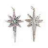 Brass Micro Pave Cubic Zirconia Pendants KK-E068-VB449-1