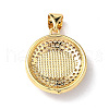 Real 18K Gold Plated Brass Clear Cubic Zirconia Pendants ZIRC-L102-12G-05-3