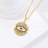 Brass Micro Pave Colorful Cubic Zirconia Evil Eye Pendant Necklaces for Women FS-WG14FE5-01-2