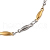 Stainless Steel Horse Eye Link Chain Bracelets for Women Men BJEW-M319-01B-GP-2