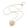 Brass Micro Pave Clear Cubic Zirconia Pendant Necklaces NJEW-B101-01G-02-2