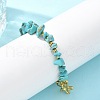 304 Stainless Steel Synthetic Turquoise Beads Bracelets BJEW-U019-02G-4