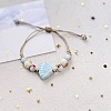 Shell Shape Ceramic Beads Braided Bead Bracelets FS-WG4C919-04-1