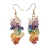 Reiki Natural Mixed Stone Chip Beads Dangle Earrings for Girl Women X1-EJEW-JE04654-3
