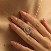 Heart 925 Sterling Silver Micro Pave Clear Cubic Zirconia Hollow Pendant Necklaces for Women FS-WG64B65-01-1