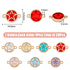 HOBBIESAY 28pcs 7 colors Glass Connector Charms GLAA-HY0001-04-2