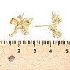 Brass Micro Pave Clear Cubic Zirconia Stud Earring Findings KK-Z106-02G-03-3