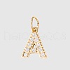 Stainless Steel Cubic Zirconia Pendants with Jump Rings X-FIND-PW0024-08A-1