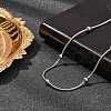 304 Stainless Steel Ball Round Snake Chain Necklaces NJEW-B131-02P-2