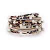 Leopard Faux Suede Leather Multi-strand Bracelets WG13214-14-2