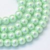 Baking Painted Pearlized Glass Pearl Round Bead Strands HY-Q003-4mm-04-1