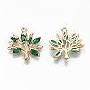 Brass Micro Pave Cubic Zirconia Pendants KK-S359-020C-RS-2