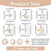 DICOSMETIC 40Pcs 10 Styles Alloy Crystal Rhinestone Pendants FIND-DC0006-40-2