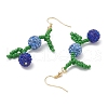 Fruit Pave Disco Ball Beads Dangle Earrings EJEW-TA00632-02-4
