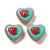 Handmade Lampwork Enamel Beads Heart with Strawberry LAMP-V001-06G-1