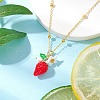 Resin Fruit Pendant Necklaces NJEW-JN05204-03-1