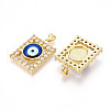 Brass Micro Pave Clear Cubic Zirconia Pendants for Women KK-T070-91A-02-2