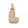 Brass Micro Pave Cubic Zirconia Pendants KK-C076-29L-G01-1