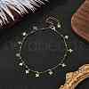304 Stainless Steel Cable Chain Cross Tassel Anklets for Women AJEW-AN00676-1