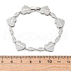 Heart & Horse Eye Brass Micro Pave Clear Cubic Zirconia Link Bracelets for Women BJEW-G740-03P-5