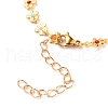 Brass Enamel Flower Link Chain Bracelets BJEW-JB05591-3