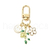 Flower Smiling Face Alloy Enamel Pendant Decorations HJEW-JM02807-2