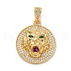 Brass Micro Pave Cubic Zirconia Pendants KK-U076-05G-2
